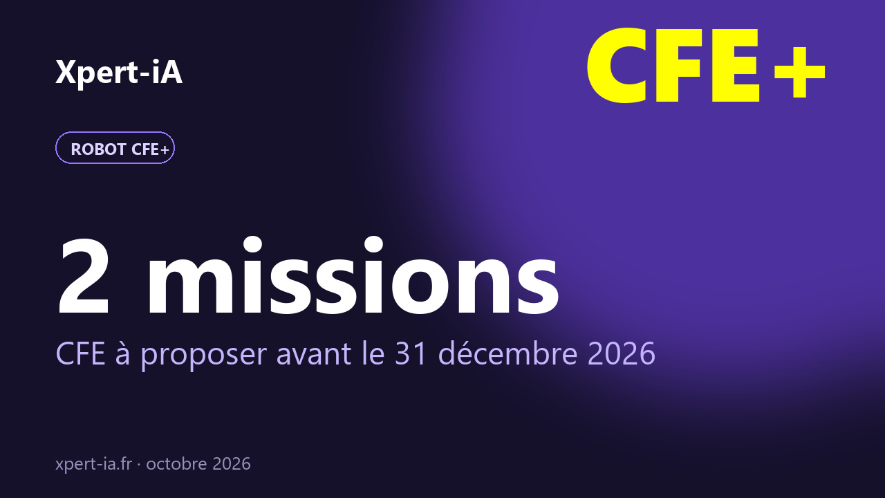 Visuel de l'article : deux missions CFE à proposer aux clients avant le 31 décembre 2026