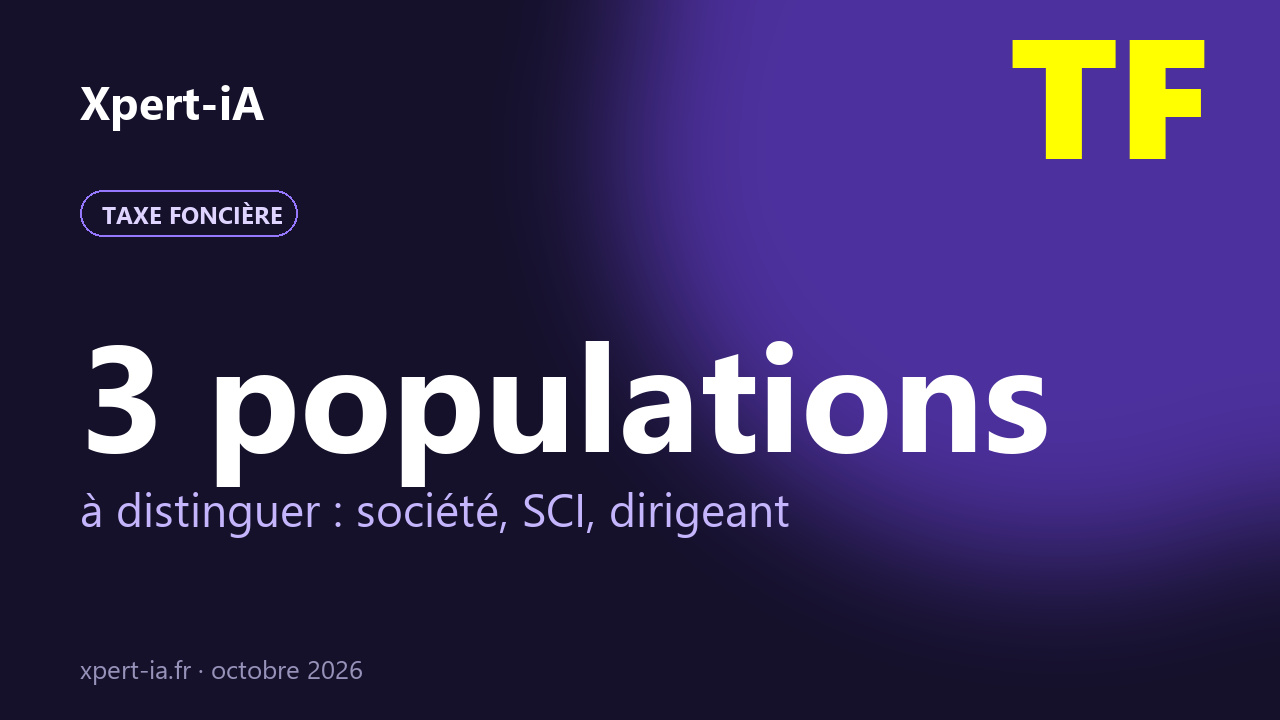 Visuel de l'article : taxe foncière, 3 populations à distinguer (société, SCI, dirigeant)