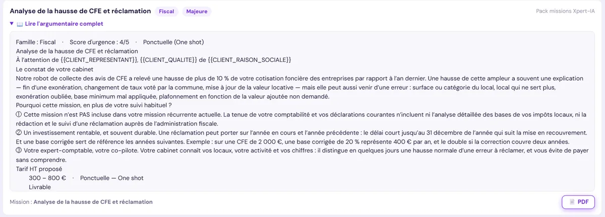 Argumentaire client prêt à envoyer
